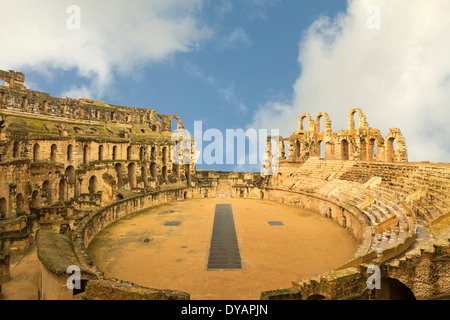 Römisches Amphitheater in El Jem in Tunesien, Nordafrika Stockfoto