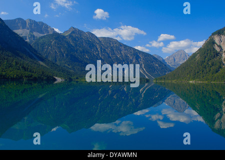 Österreich, Plansee, Tirol, See-Plansee, Seespitz, Ammergauer Alpen, Stockfoto