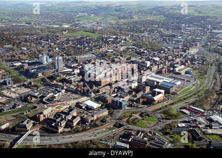 Luftaufnahme der Oldham Stadt Skyline Stockfoto