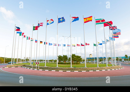 Fahnen aus der ganzen Welt Stockfoto