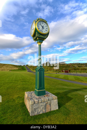 Bild der Uhr im Trump International Golf Links in Aberdeen, Schottland Stockfoto