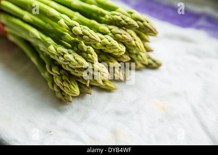 Spargel in einem Tuch gebündelt Stockfoto