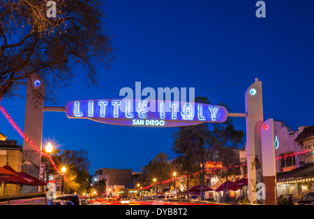 Little Italy Anmelden India Street entfernt. San Diego, Kalifornien, USA. Stockfoto