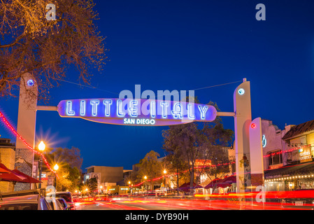 Little Italy Anmelden India Street entfernt. San Diego, Kalifornien, USA. Stockfoto