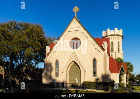 Historische St. Peter es Episcopal Church in Fernandina Beach auf Amelia Island in Florida. Stockfoto