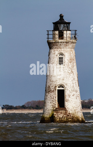 Cockspur Insel Leuchtturm am Savannah River in Georgien. Stockfoto