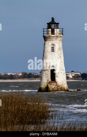 Cockspur Insel Leuchtturm am Savannah River in Georgien. Stockfoto