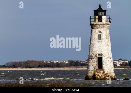 Cockspur Insel Leuchtturm am Savannah River in Georgien. Stockfoto