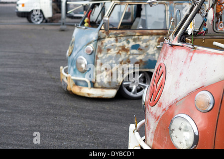 Abstrakte Ansicht der Ratte auf der Suche nach VW Camper auf dem Santa Pod Raceway-England Stockfoto