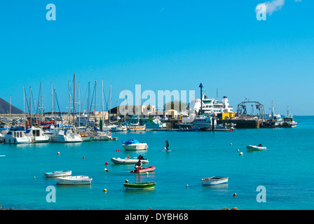 Puerto de Corralejo, der Hafen, Corralejo, Fuerteventura, Kanarische Inseln, Spanien, Europa Stockfoto