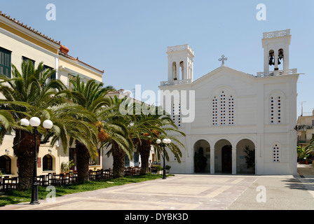 Die 1863 Kirche Agios Nikolaos, dem Schutzpatron der Seefahrer, nahe dem Hafen. Nafplio. Peloponnes. Griechenland. Stockfoto