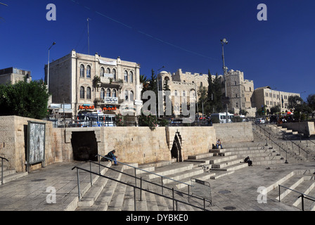 Gebäude vor Damaskus-Tor in der Altstadt von Jerusalem, Jerusalem, Israel Stockfoto