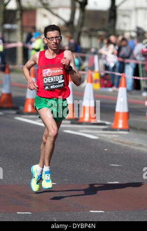 London, UK. 13. April 2014. El-Amin CHENTOUF 13. April 2014. Virgin Money London Marathon 2014, der Autobahn, London, UK. Bildnachweis: Simon Balson/Alamy Live-Nachrichten Stockfoto