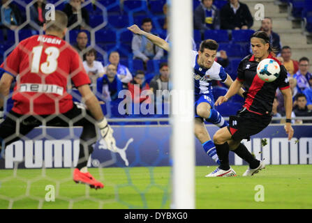 Barcelona, Spanien. 13. April 2014. Pizzi in der Partie zwischen RCD Espanyol und Rayo Vasllecano für die Woche 33 der spanischen Liga, gespielt im Cornella El Prat Stadion am 13. April 2014. Foto: Joan Valls/Urbanandsport/Nurphoto. Bildnachweis: Joan Valls/NurPhoto/ZUMAPRESS.com/Alamy Live-Nachrichten Stockfoto