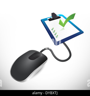 Maus an ein Erhebungsfragebogen angeschlossen. Illustration design Stockfoto