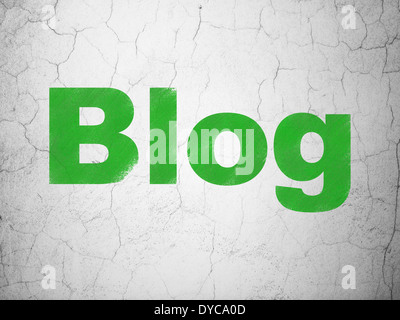 Web-Development-Konzept: Blog auf Wand Hintergrund Stockfoto