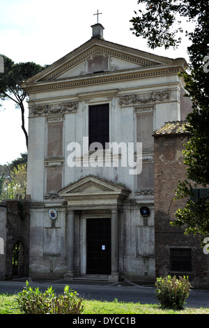 Italien, Rom, Kirche von San Cesareo de Appia, auch San Cesareo in Palatio genannt, Fassade von Giacomo della Porta Stockfoto