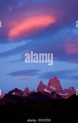 Mount Fitz Roy (3405m) Granite Peak in den südlichen Anden Patagonien Stockfoto