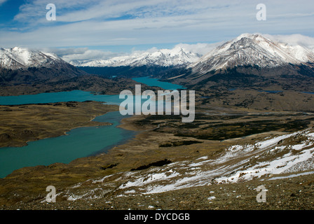 Belgrano See-Blick vom Cerro Leon (1434m), Nationalpark Perito Moreno, südlichen Anden Patagoniens, Santa Cruz, Argentinien Stockfoto