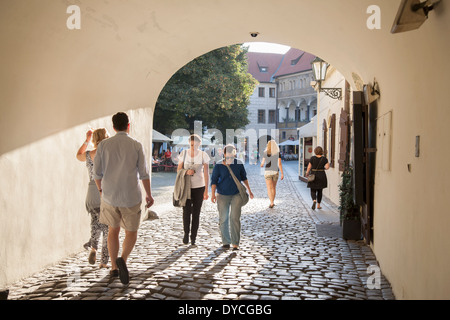 Eingang zum Tyn Hof, Prag, Tschechische Republik, Europa Stockfoto