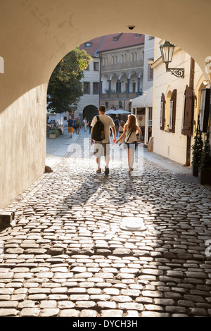 Eingang zum Tyn Hof, Prag, Tschechische Republik, Europa Stockfoto