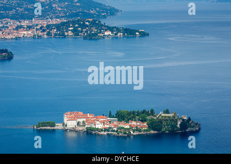 Luftbild von der Isola Bella, Lago Maggiore, Lombardei, Italien Stockfoto