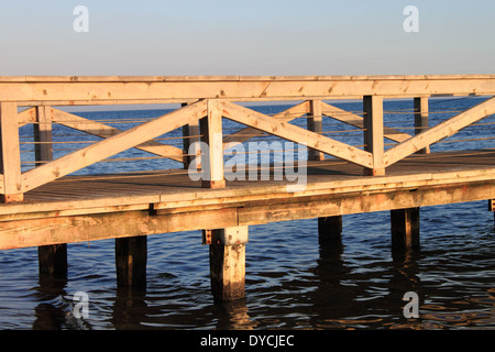 Detailansicht eines Pier bei Sonnenuntergang Stockfoto