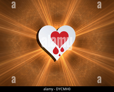 Heartbleed Bug, Gefühle, Blutspende und Herzgesundheit. Konzept für modernen technisierten Welt. Stockfoto