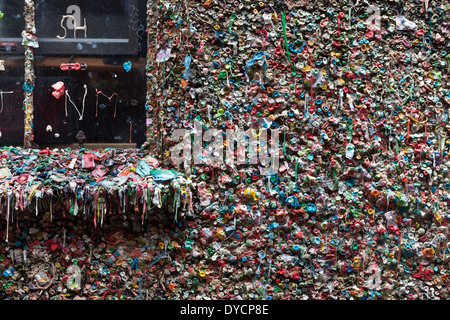 WA09570-00... WASHINGTON - der Kaugummi-Wand in Post-Gasse von Seattle am Pike Place Market. Stockfoto