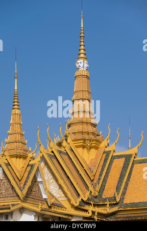 Dach-Detail der Thronsaal, Königspalast, Phom Phen Stockfoto