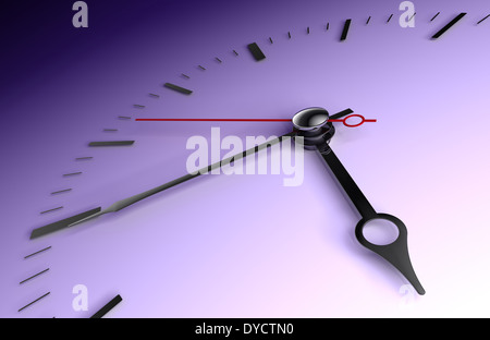 Zeit-Konzept Uhr Closeup auf blauen Hintergrund Stockfoto