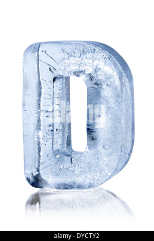 Eis-Alphabet-Buchstabe D Stockfoto