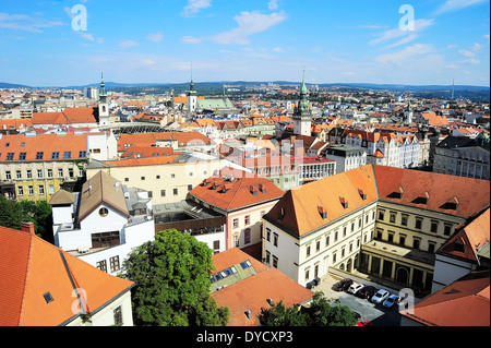 Stadtbild der Stadt Brno in den Sonnenschein Tag, Tschechische Republik Stockfoto