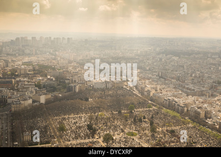 Blick auf Friedhof Montparnasse Paris, Frankreich. Stockfoto