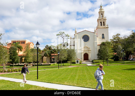 Winter Park Florida, Rollins College, Schule, Campus, Knowles Memorial Chapel, Annie Russell Theatre, Theater, Studenten, Schüler, Jugendliche Stockfoto