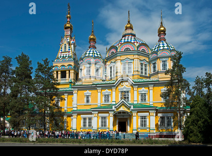 Himmelfahrt-Kathedrale, Zenkov Kathedrale, Almaty, Kasachstan Stockfoto