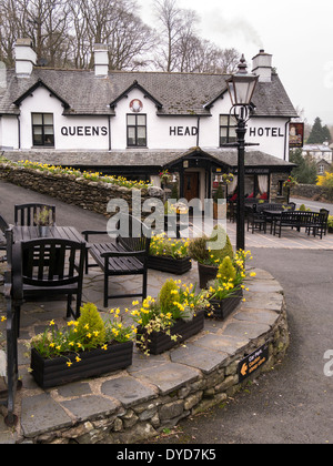 Queens Head Hotel, Troutbeck, Englisch Seenplatte, Cumbria, England, UK Stockfoto