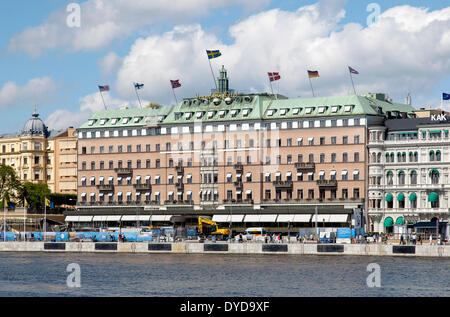 Grand Hotel, Södra Blasieholmshamnen, Stockholm, Stockholms Län oder Stockholms län, Schweden Stockfoto