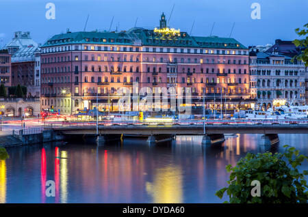 Grand Hotel, Södra Blasieholmshamnen, Stockholm, Stockholms Län oder Stockholms län, Schweden Stockfoto