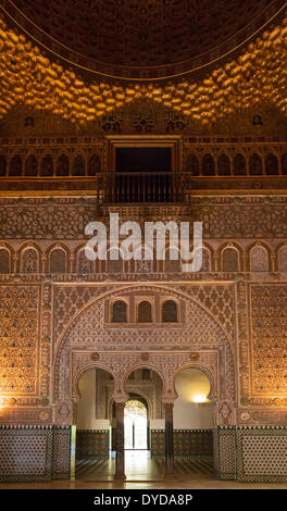 Salon der Botschafter im Alcázar von Sevilla, Provinz Sevilla, Andalusien, Spanien Stockfoto