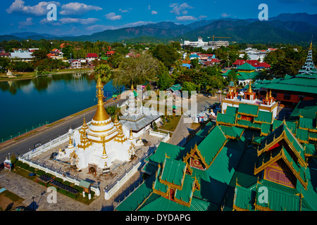 Thailand, Mae Hong Son, Wat Chong Klang auf der Nong Chong Kham Stockfoto