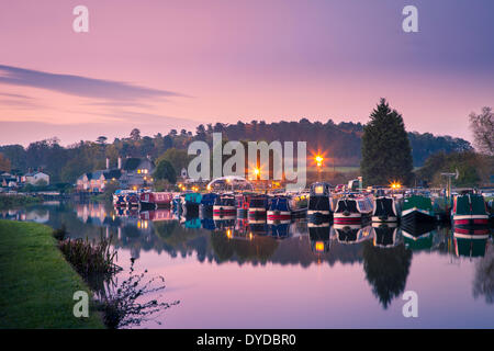 Blick über den Fluss Soar von Sutton Bonington in Richtung Kegworth. Stockfoto