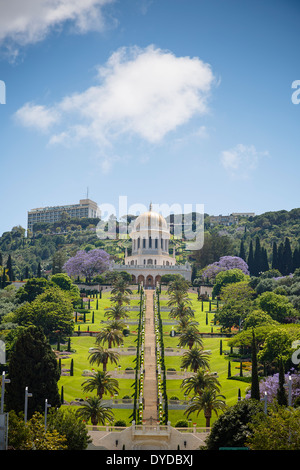 Blick über die Bahai-Gärten, Haifa, Israel. Stockfoto
