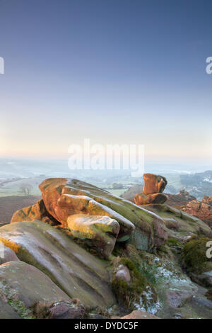 Ramshaw Felsen gelegen zwischen Buxton und Lauch im Peak District. Stockfoto