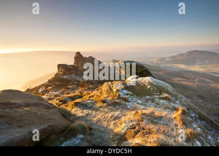 Ramshaw Felsen gelegen zwischen Buxton und Lauch im Peak District Stockfoto