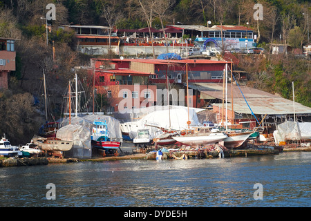 Die Fischerei Dorf von Rumeli Kavagi am Bosporus, Istanbul, Türkei. Stockfoto