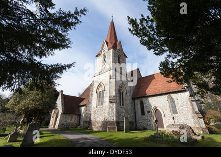 Exterieur der Holy Trinity Church in Horndean. Stockfoto