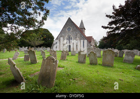 Exterieur des Hl. Thomas Becket Kirche in Warblington. Stockfoto