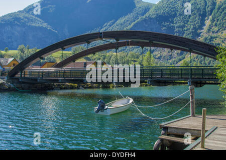 Eine Brücke in Flam. Stockfoto