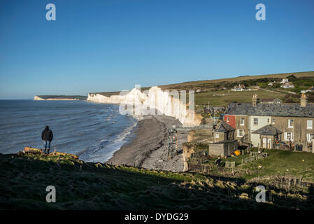 Birling Gap in den Severn Schwestern Country Park. Stockfoto